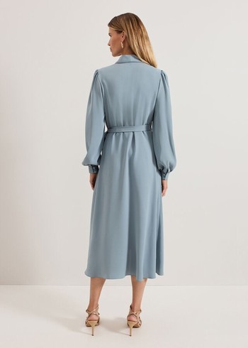 Phase Eight Phillippa Wrap Dress Blue Canada | WLNATV-395